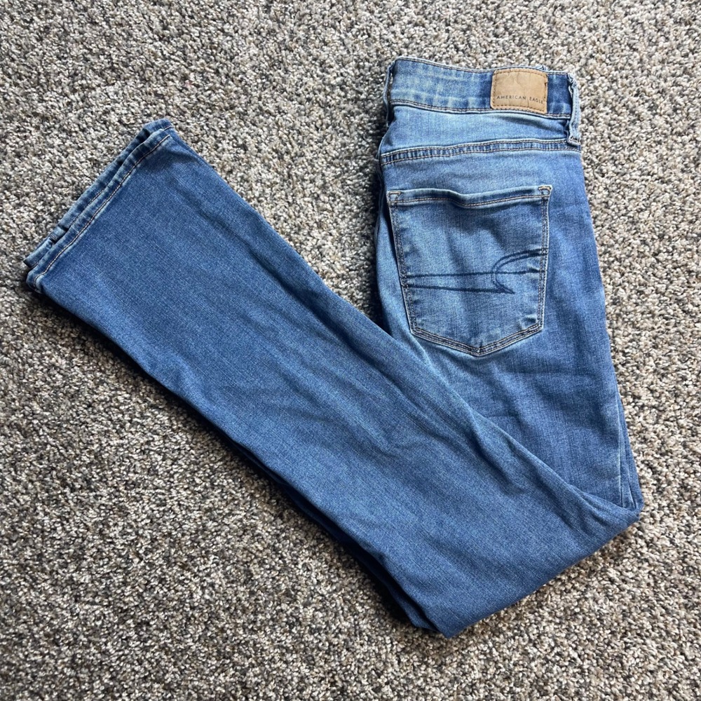 American Eagle Women Size 6 Next Level Stretch Skinny Jeans Medium Wash Blue